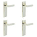 PACK Elegant Polished Nickel Door Handle Latch Backplate Luxury Homes Solid Brass Interior Handle