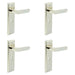 PACK Elegant Polished Nickel Door Handle Lock Backplate Solid Brass Interior Handle