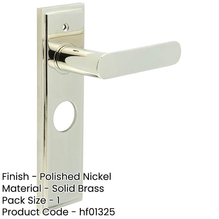 Polished Nickel Bathroom Door Handle with Backplate Elegant Durable Solid Brass Interior Handle-1