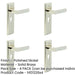 PACK Elegant Polished Nickel Door Handle with Euro Backplate Solid Brass Interior Handle (2)-1