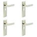 PACK Elegant Polished Nickel Door Handle with Euro Backplate Solid Brass Interior Handle (2)