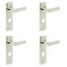 PACK Elegant Polished Nickel Door Handle with Backplate Bathrooms More Solid Brass Interior Handle