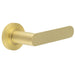 Satin Brass Door Handle with Plain Rose Design Modern Interiors Solid Brass Interior Handle