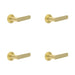 PACK Satin Brass Door Handle with Plain Rose Design Modern Interiors Solid Brass Interior Handle