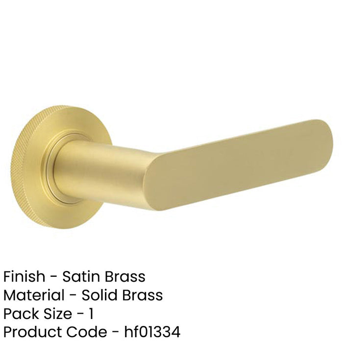 Elegant Knurled Door Handle Satin Brass Modern Interiors Solid Brass Interior Handle-1