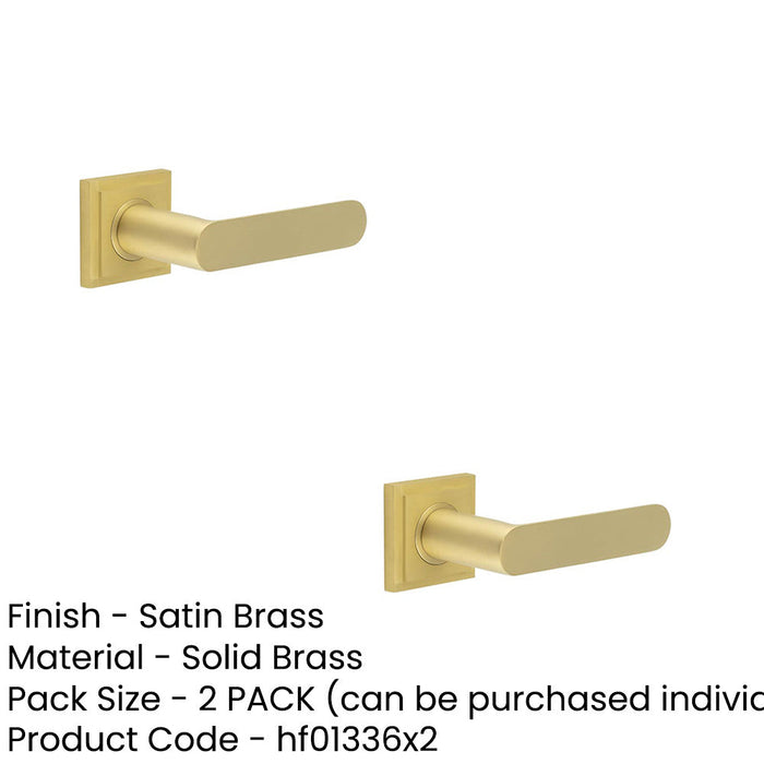 PACK Premium Square Stepped Rose Door Handle Satin Brass Solid Brass Interior Handle (1)-1