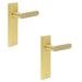 PACK Satin Brass Door Handle Latch Backplate Elegant Interiors Solid Brass Interior Handle (2)