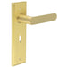 Elegant Satin Brass Door Handle Lock Backplate Home Solid Brass Interior Handle