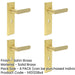 PACK Elegant Satin Brass Door Handle Lock Backplate Home Solid Brass Interior Handle-1