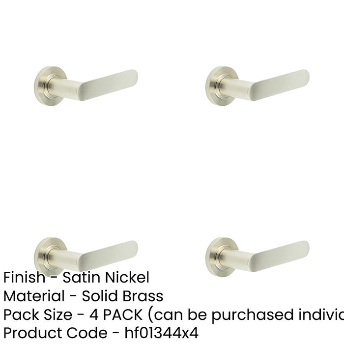 PACK Stylish Satin Nickel Door Handle Modern Interiors Solid Brass Interior Handle-1