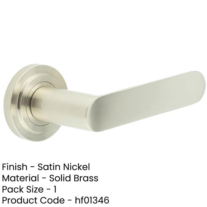Elegant Stepped Rose Door Handle Satin Nickel Finish Solid Brass Interior Handle-1