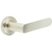Elegant Stepped Rose Door Handle Satin Nickel Finish Solid Brass Interior Handle