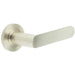 Reeded Rose Door Handle Satin Nickel Finish Elegant Interiors Solid Brass Interior Handle