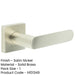 Satin Nickel Square Door Handle with Plain Rose Durable Brass Hardware Solid Brass Interior Handle-1