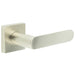 Satin Nickel Square Door Handle with Plain Rose Durable Brass Hardware Solid Brass Interior Handle