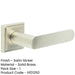 Stylish Satin Nickel Door Handle with Square Stepped Rose Solid Brass Interior Handle-1