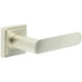 Stylish Satin Nickel Door Handle with Square Stepped Rose Solid Brass Interior Handle