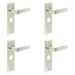 PACK Satin Nickel Bathroom Door Handle Backplate Elegant Solid Brass Design Solid Brass Interior Handle