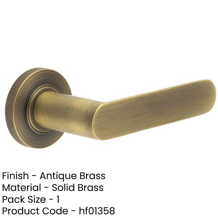 Antique Brass Knurled Door Handle with Rose Design Classic Interiors Solid Brass Interior Handle-1