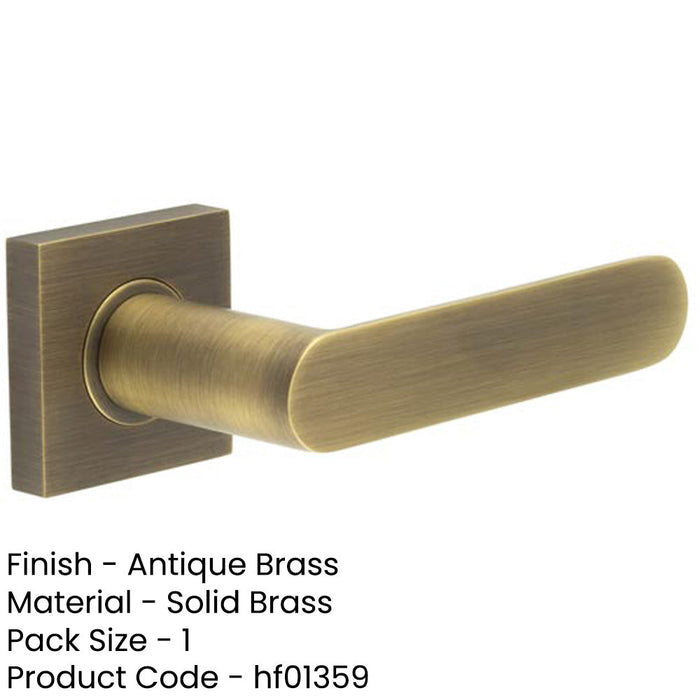 Elegant Square Plain Door Handle Antique Brass Finish Solid Brass Interior Handle-1