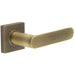 Elegant Square Plain Door Handle Antique Brass Finish Solid Brass Interior Handle