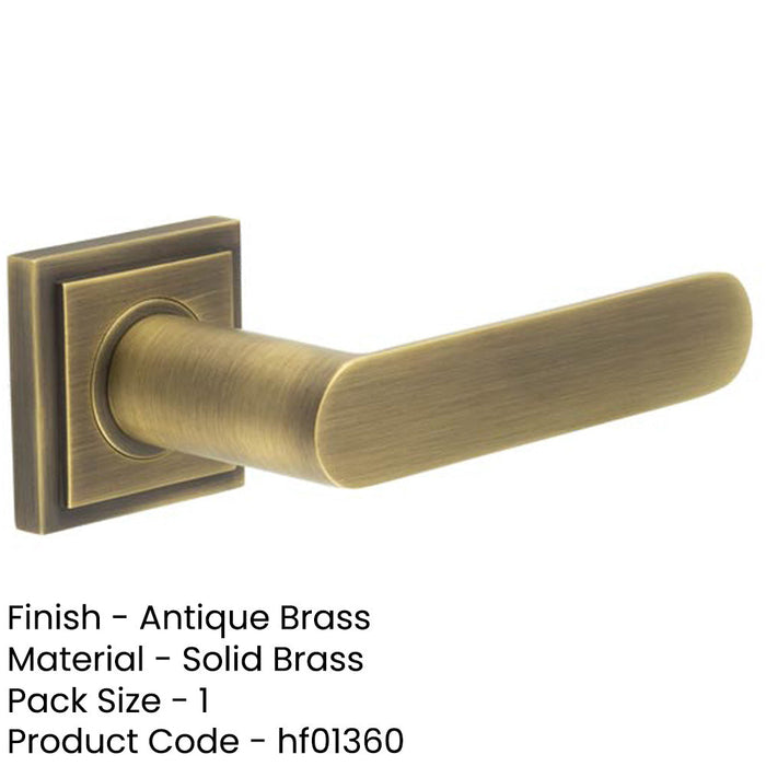 Elegant Square Stepped Rose Door Handle Antique Brass Finish Solid Brass Interior Handle-1