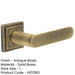 Elegant Square Stepped Rose Door Handle Antique Brass Finish Solid Brass Interior Handle-1