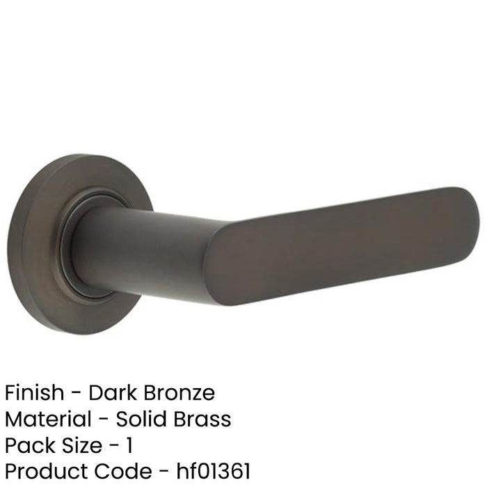 Elegant Dark Bronze Door Handle with Plain Rose Design Solid Brass Interior Handle-1