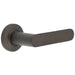 Elegant Dark Bronze Door Handle with Plain Rose Design Solid Brass Interior Handle