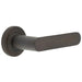 Elegant Chamfered Rose Door Handle Dark Bronze Finish Solid Brass Interior Handle (1)