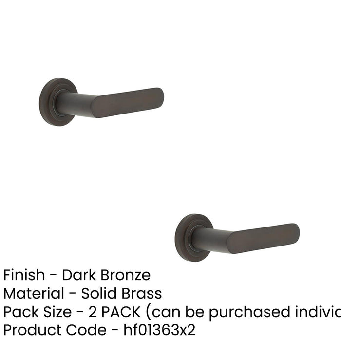 PACK Elegant Chamfered Rose Door Handle Dark Bronze Finish Solid Brass Interior Handle (4)-1