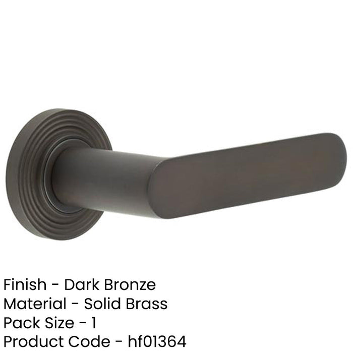 Elegant Dark Bronze Door Handle with Stepped Rose Design Solid Brass Interior Handle-1