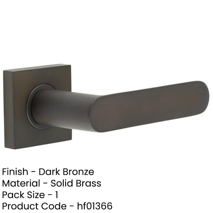 Elegant Square Door Handle Dark Bronze Stylish Interiors Solid Brass Interior Handle-1