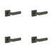 PACK Elegant Square Door Handle Dark Bronze Stylish Interiors Solid Brass Interior Handle