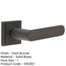 Stylish Dark Bronze Square Door Handle with Stepped Rose Design Solid Brass Interior Handle (1)-1