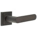 Stylish Dark Bronze Square Door Handle with Stepped Rose Design Solid Brass Interior Handle (1)