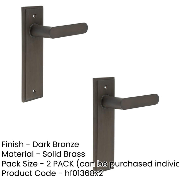 PACK Elegant Dark Bronze Door Handle Latch Backplate Luxurious Homes Solid Brass Interior Handle (3)-1