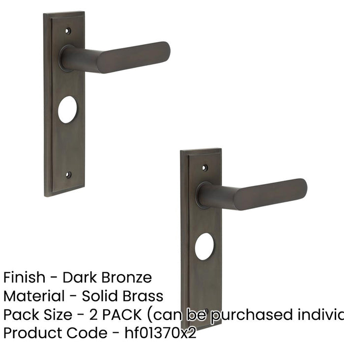 PACK Elegant Dark Bronze Bathroom Door Handle with Durable Backplate Solid Brass Interior Handle (1)-1