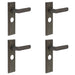 PACK Elegant Dark Bronze Bathroom Door Handle with Durable Backplate Solid Brass Interior Handle