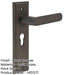 Elegant Dark Bronze Euro Backplate Door Handle Luxurious Homes Solid Brass Interior Handle-1