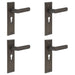 PACK Elegant Dark Bronze Euro Backplate Door Handle Luxurious Homes Solid Brass Interior Handle