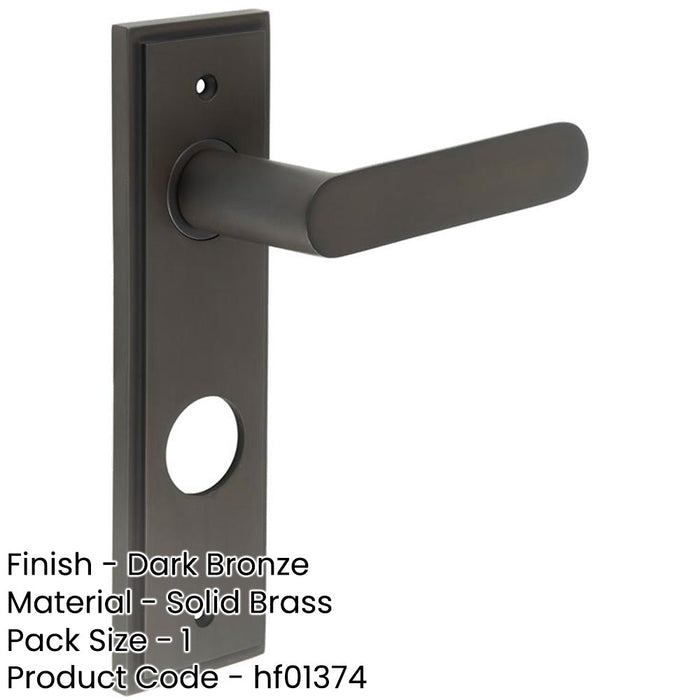 Elegant Dark Bronze Door Handle with Backplate Bathrooms Solid Brass Interior Handle (6)-1