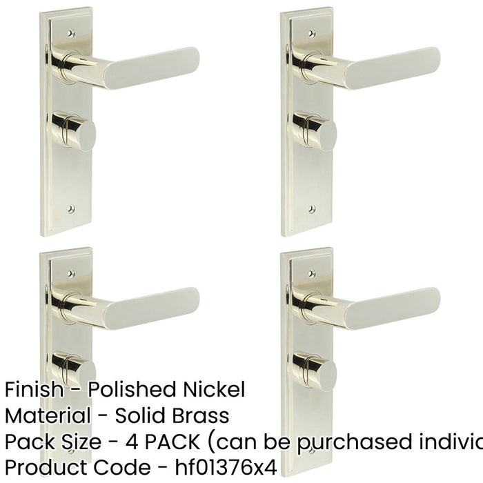 PACK Polished Nickel Bathroom Door Handle with Backplate Turn Release Solid Brass Interior Handle (11)-1