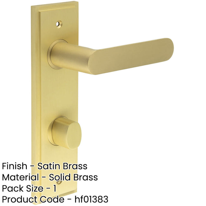 Elegant Satin Brass Bathroom Door Handle with Turn Release Mechanism Solid Brass Interior Handle-1