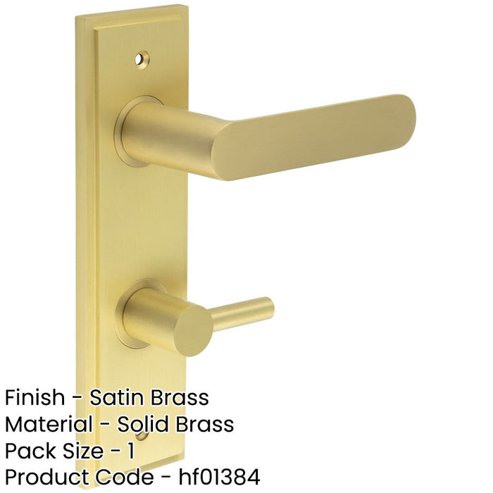 Elegant Satin Brass Bathroom Door Handle with Backplate Turn Release Solid Brass Interior Handle (2)-1