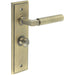 Antique Brass Bathroom Door Handle with Backplate Turn Release Solid Brass Interior Handle (2)