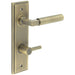 Antique Brass Door Handle Bathrooms with Turn Release Mechanism Solid Brass Interior Handle