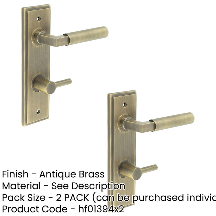 PACK Antique Brass Door Handle Bathrooms with Turn Release Mechanism Solid Brass Interior Handle (1)-1