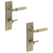 PACK Antique Brass Door Handle Bathrooms with Turn Release Mechanism Solid Brass Interior Handle (1)