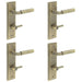 PACK Antique Brass Door Handle Bathrooms with Turn Release Mechanism Solid Brass Interior Handle